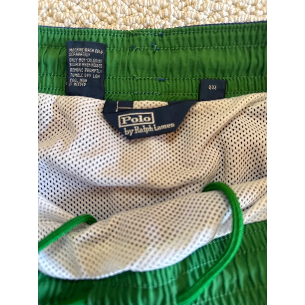 Polo Ralph Lauren Blue Swim Trunks XL Vintage Pony Logo Mesh Lined Board Shorts